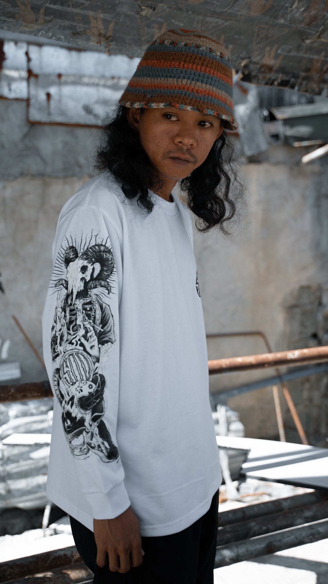BAPHOMET LONGSLEEVE WHITE