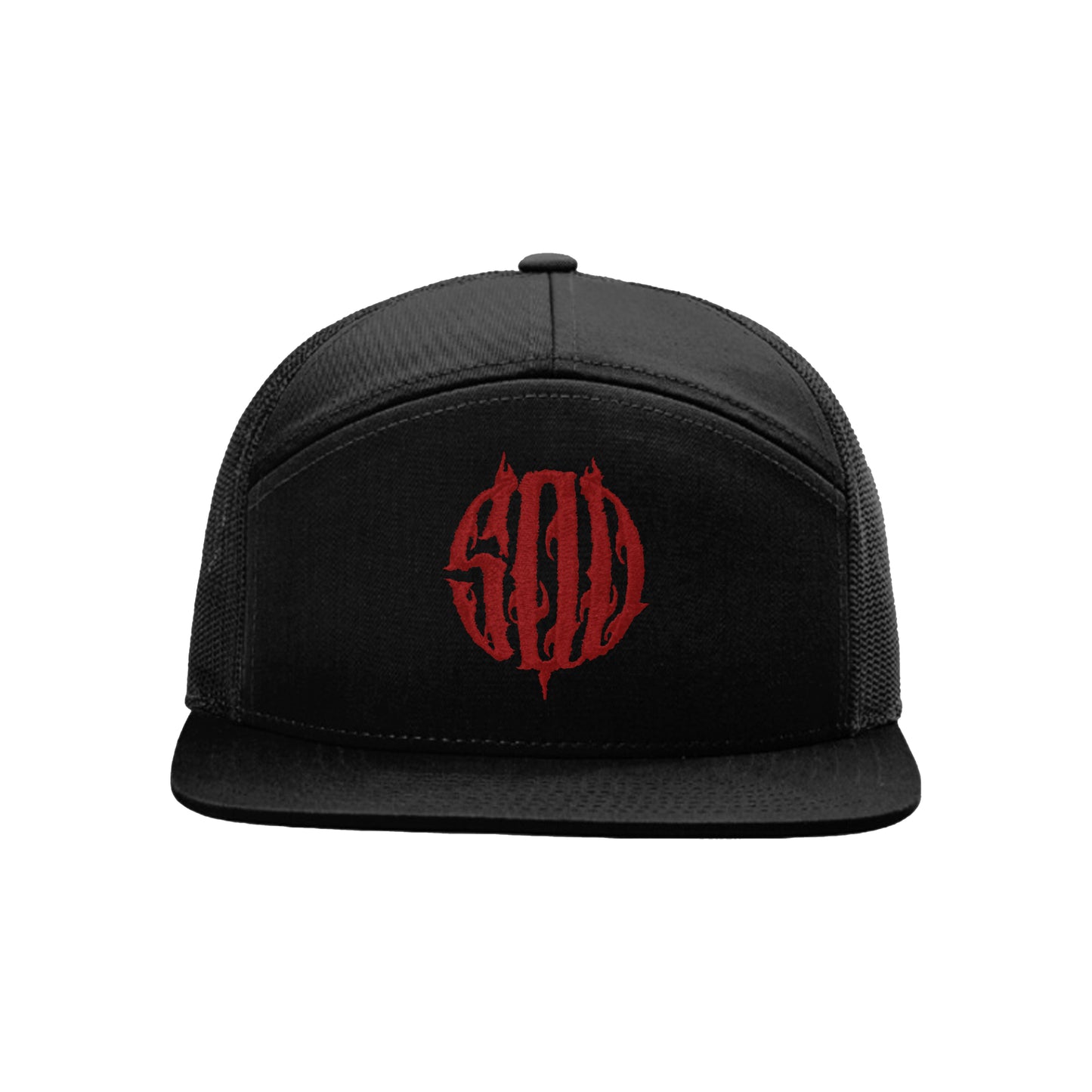 500 OG LOGO | 7 PANEL BLACK MESH CAP