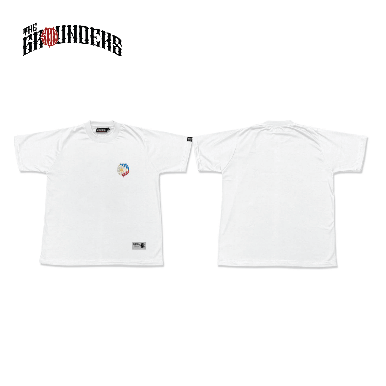 EMBROIDERED FLAG TEE | WHITE