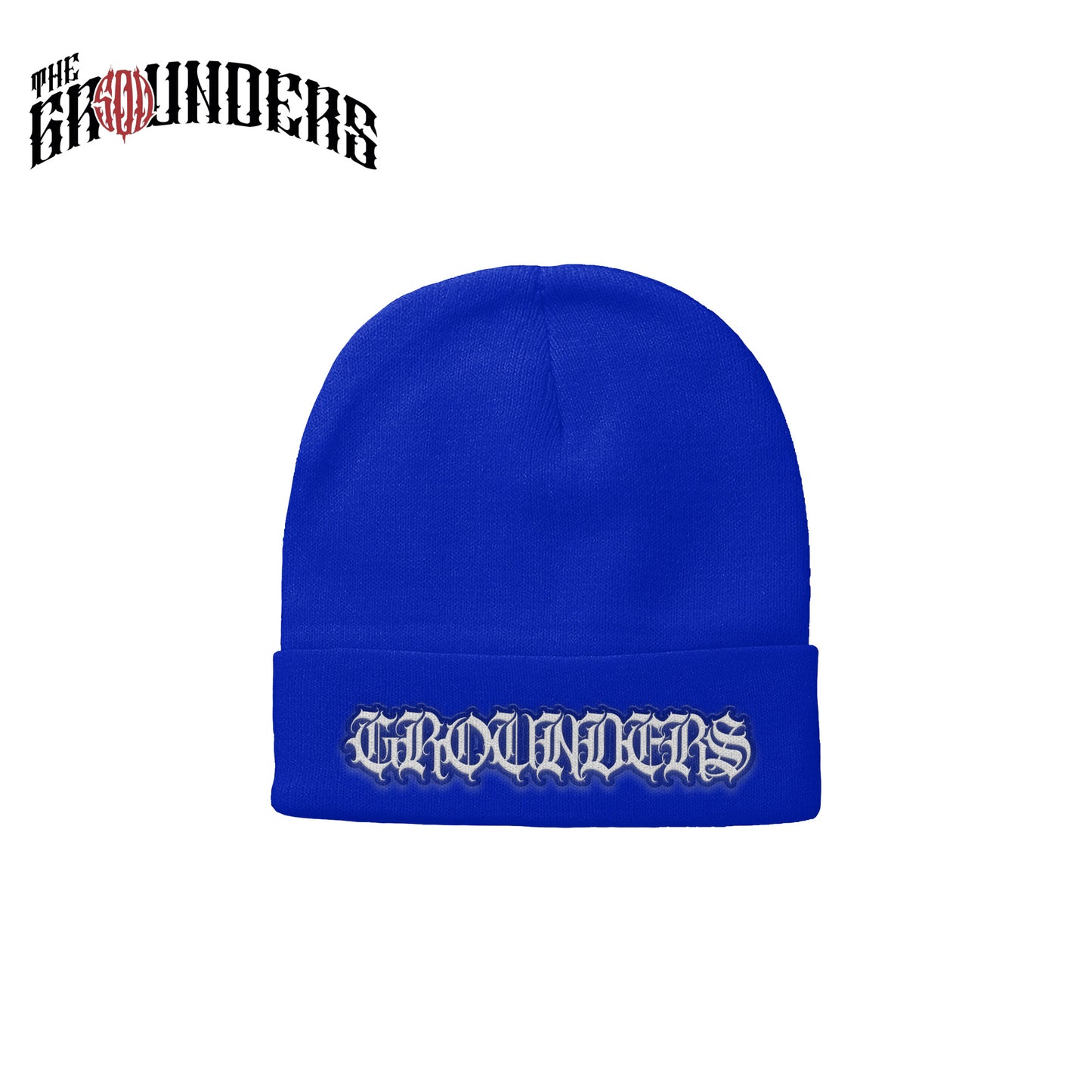TG ROYAL BLUE BEANIE OLD ENGLISH EMBRO