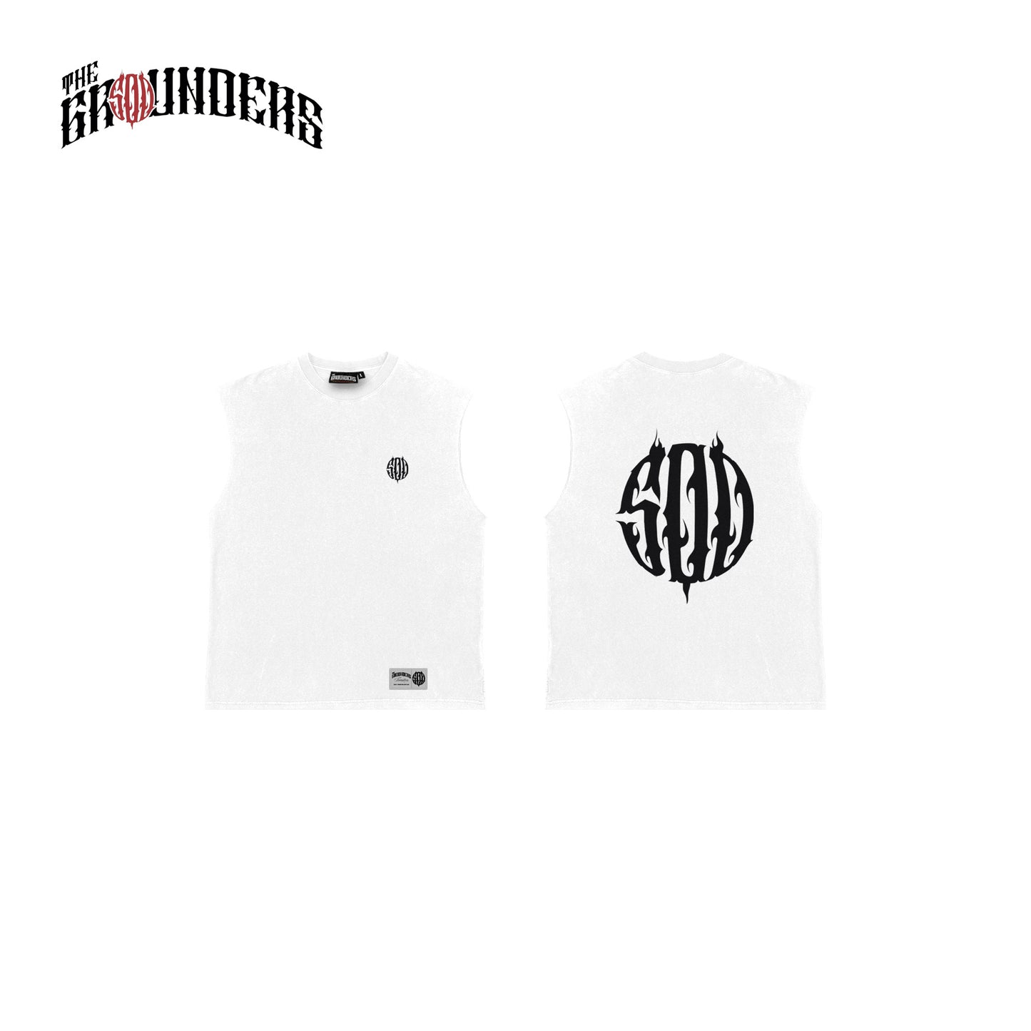 500 OG LOGO MUSCLE TEE WHITE