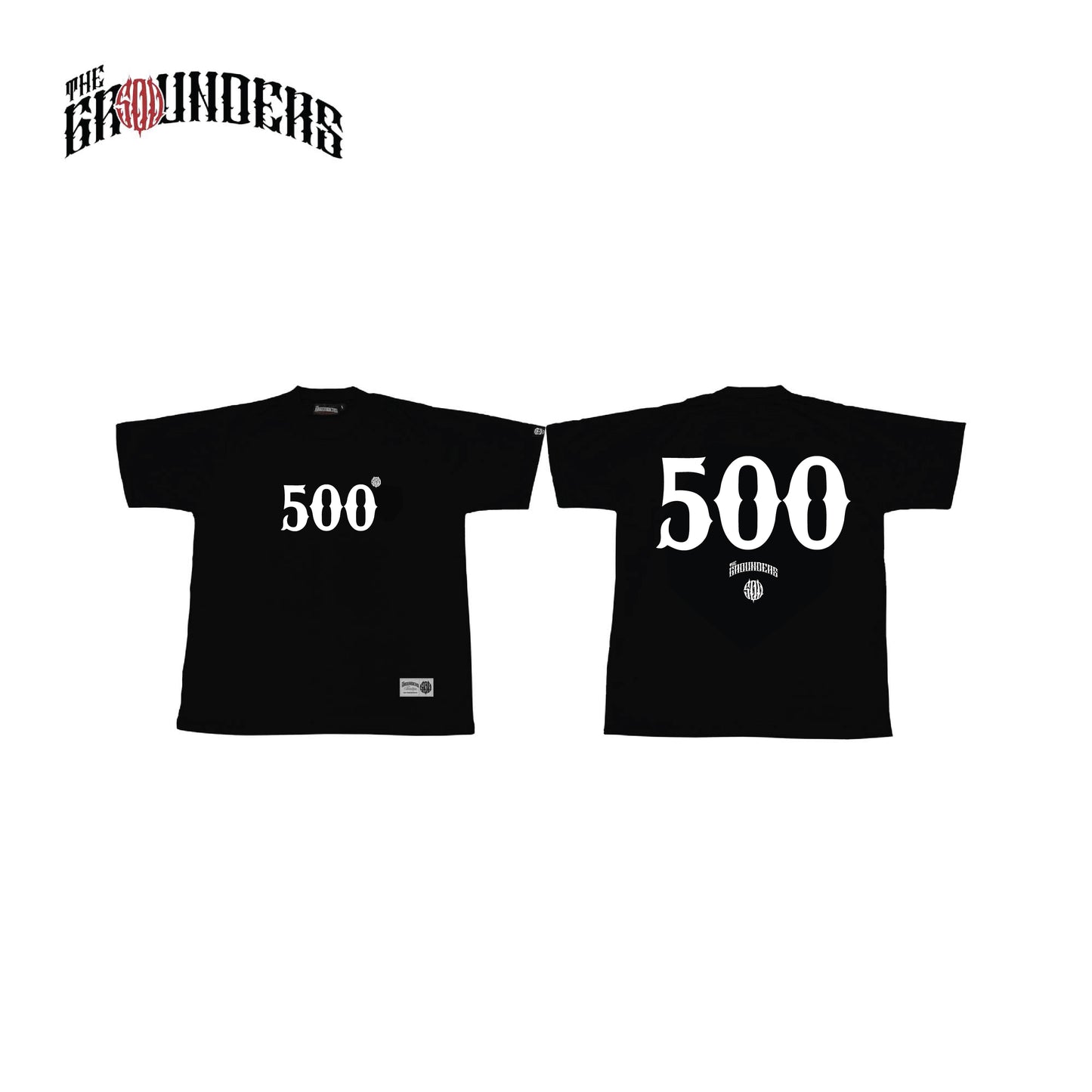 TG 500 WHITE NUMBER BLACK TEE THE GROUNDERS