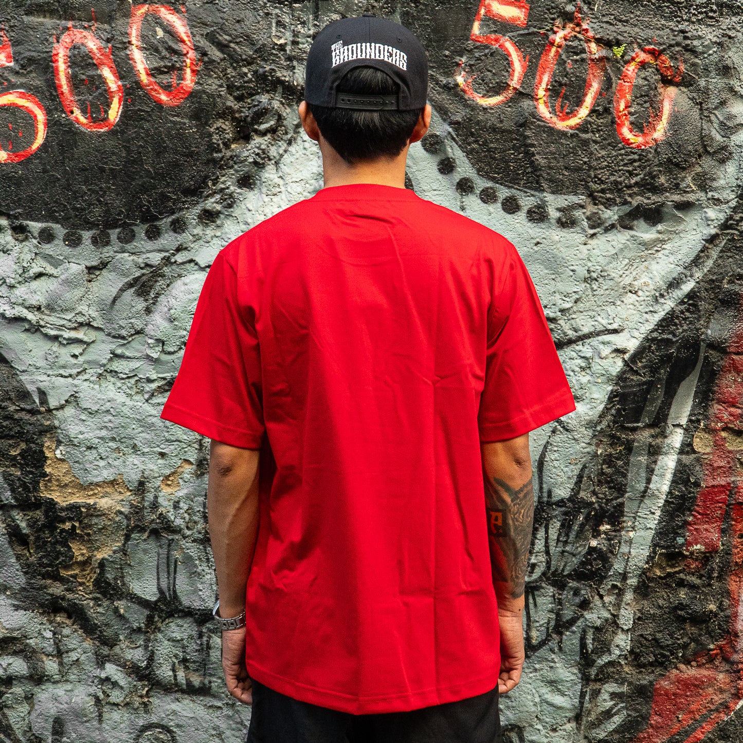 RED SQUARED POCKET TEE