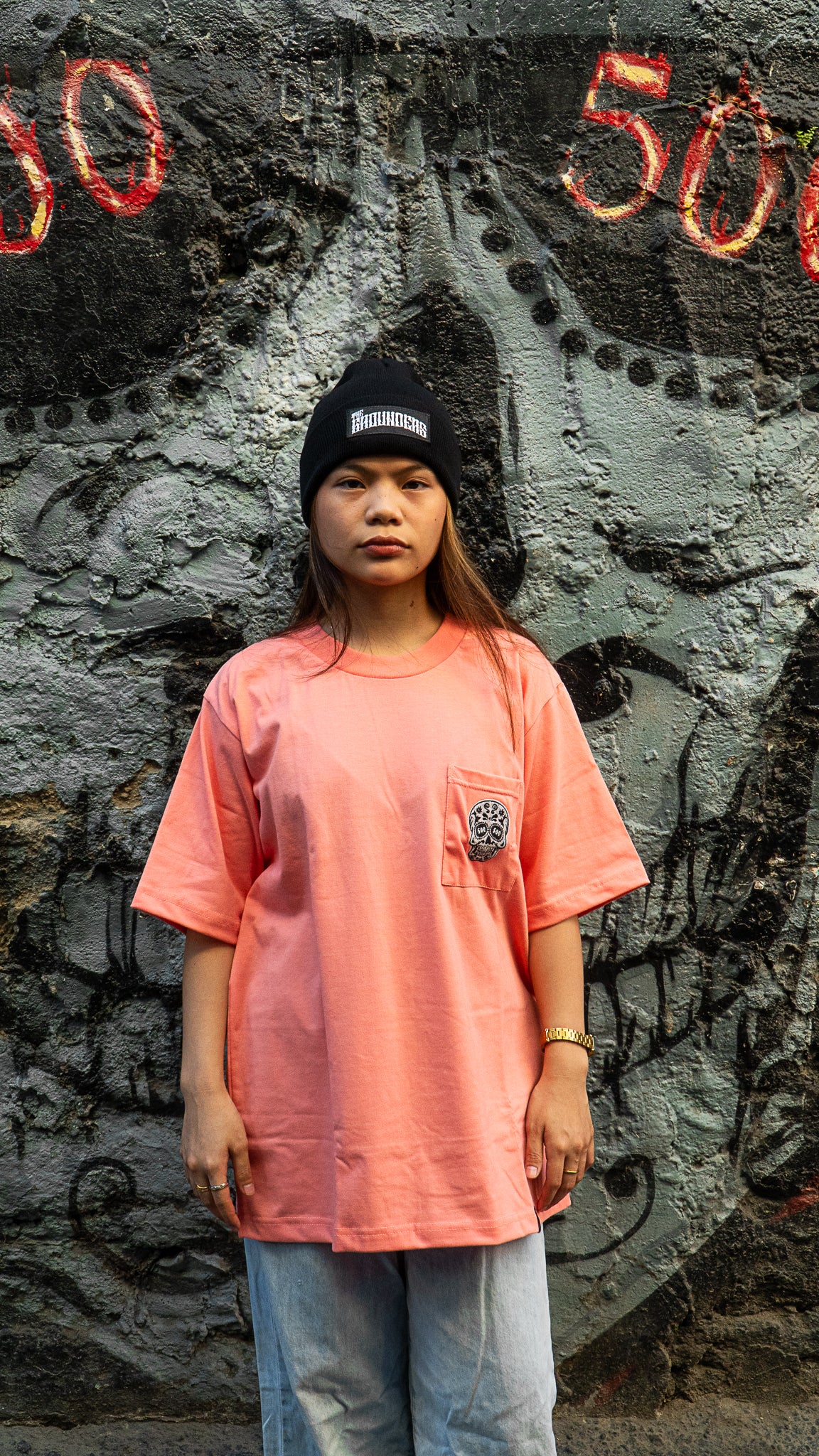 PEACH SQUARED POCKET TEE
