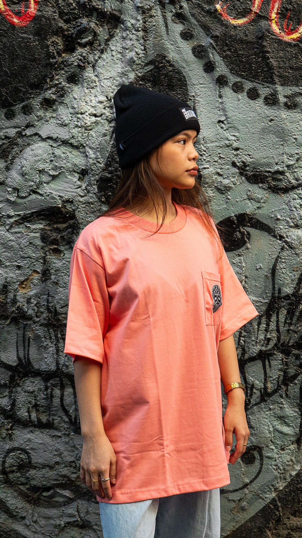 PEACH SQUARED POCKET TEE