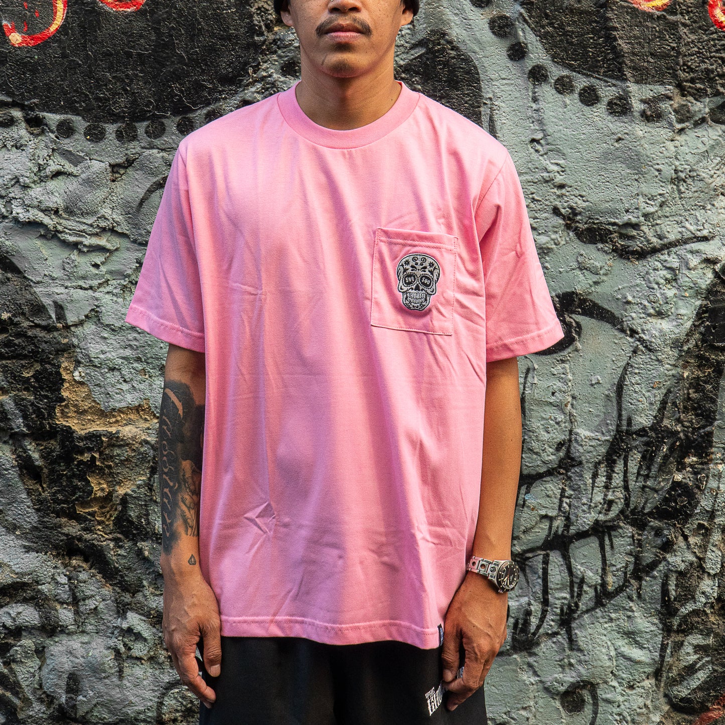 LIGHT PINK SQUARED POCKET TEE