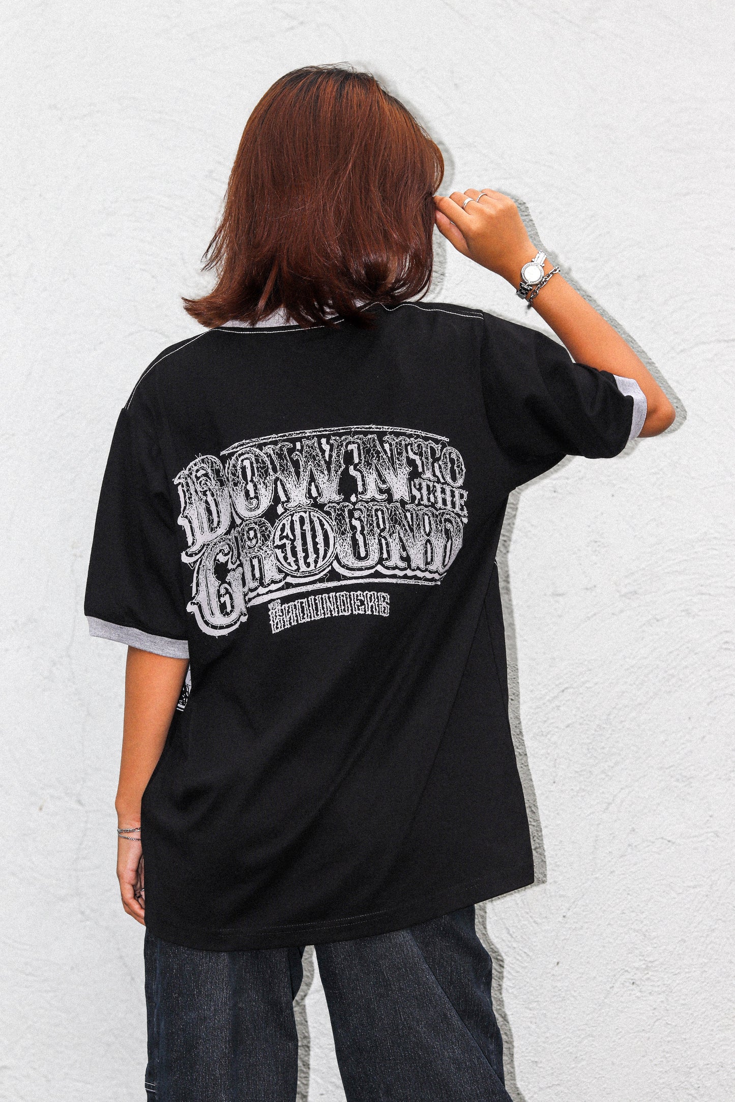 TG SCRIBBLE RINGER BLACK TEE