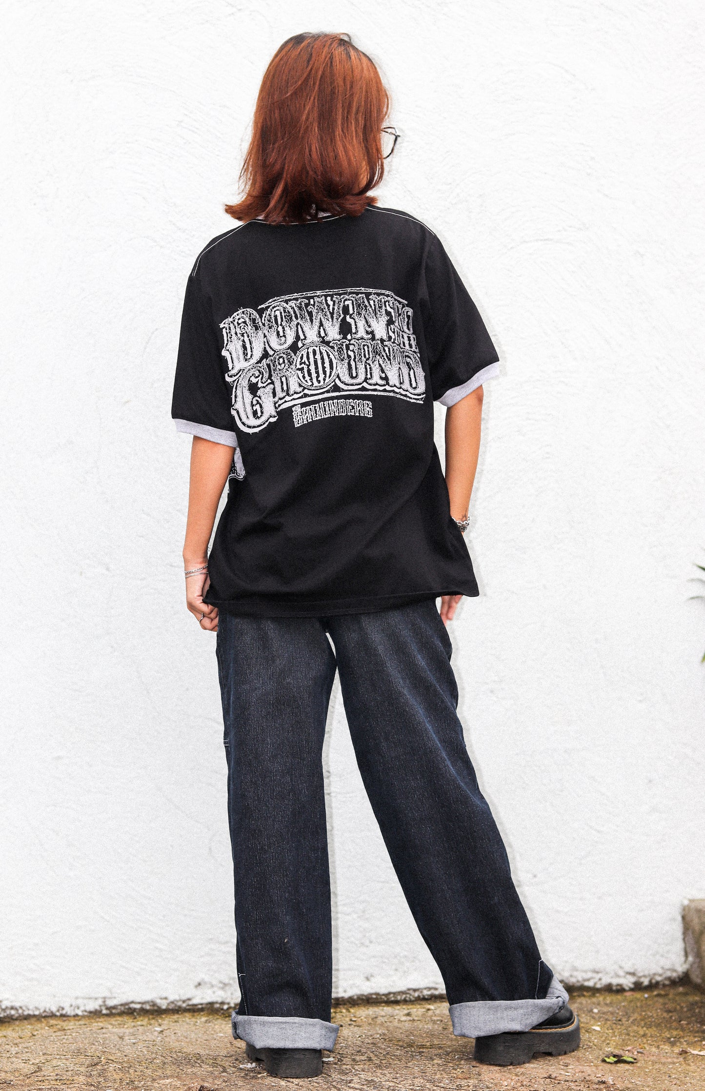 TG SCRIBBLE RINGER BLACK TEE