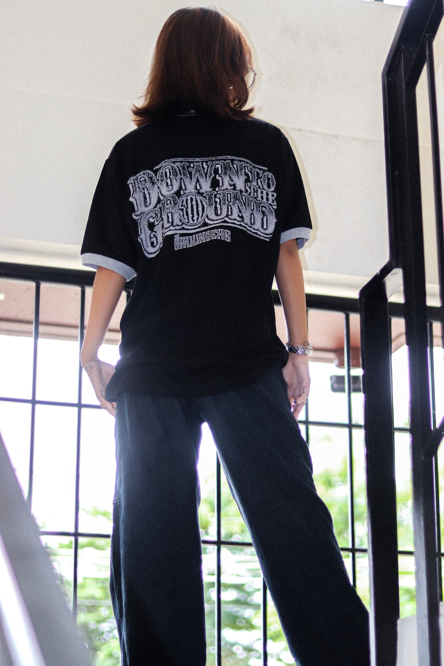 TG SCRIBBLE RINGER BLACK TEE