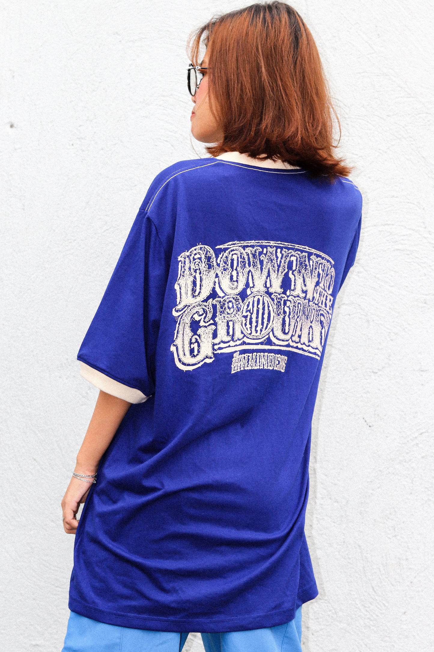 TG SCRIBBLE RINGER ROYAL BLUE TEE