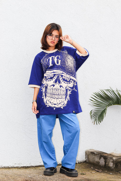 TG SCRIBBLE RINGER ROYAL BLUE TEE