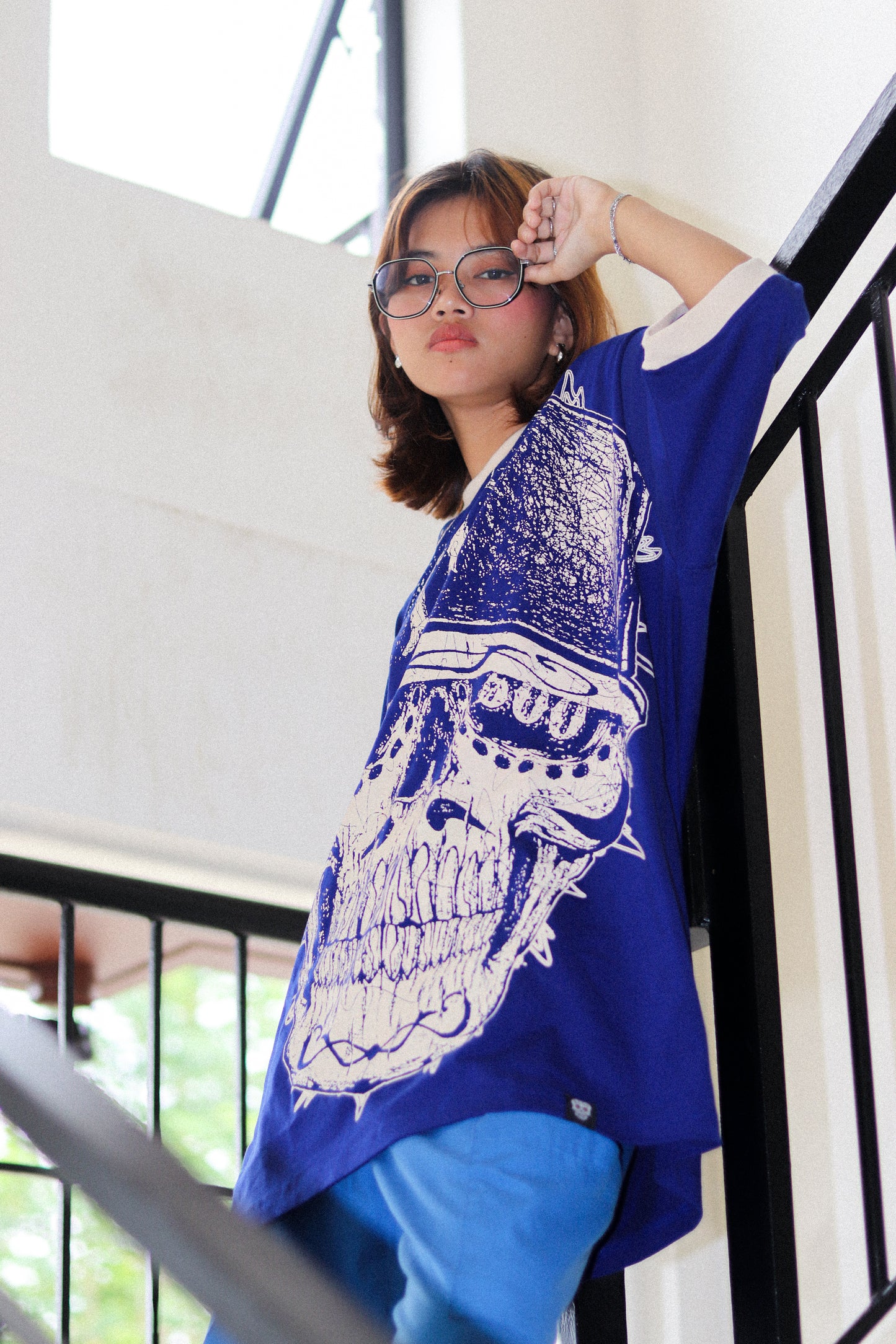 TG SCRIBBLE RINGER ROYAL BLUE TEE