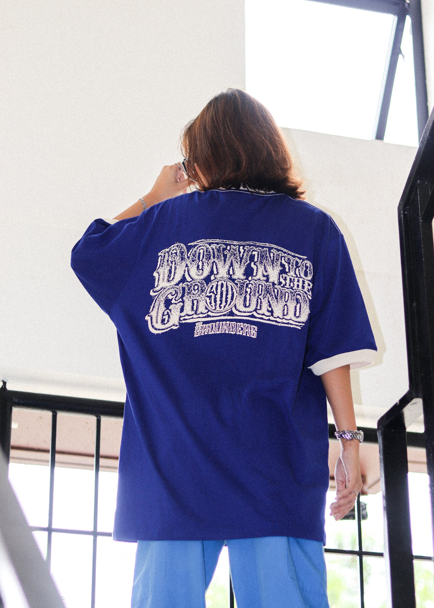 TG SCRIBBLE RINGER ROYAL BLUE TEE