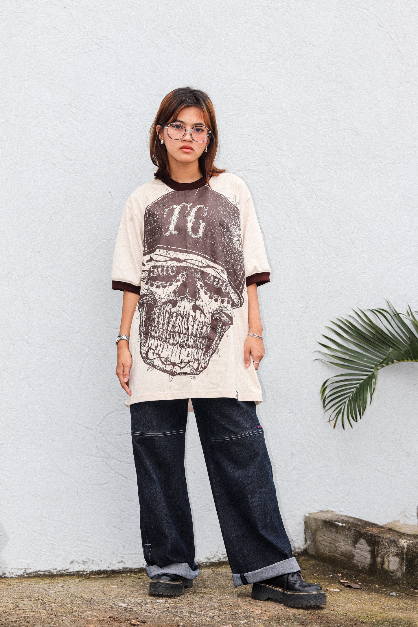 TG SCRIBBLE RINGER OFFWHITE TEE