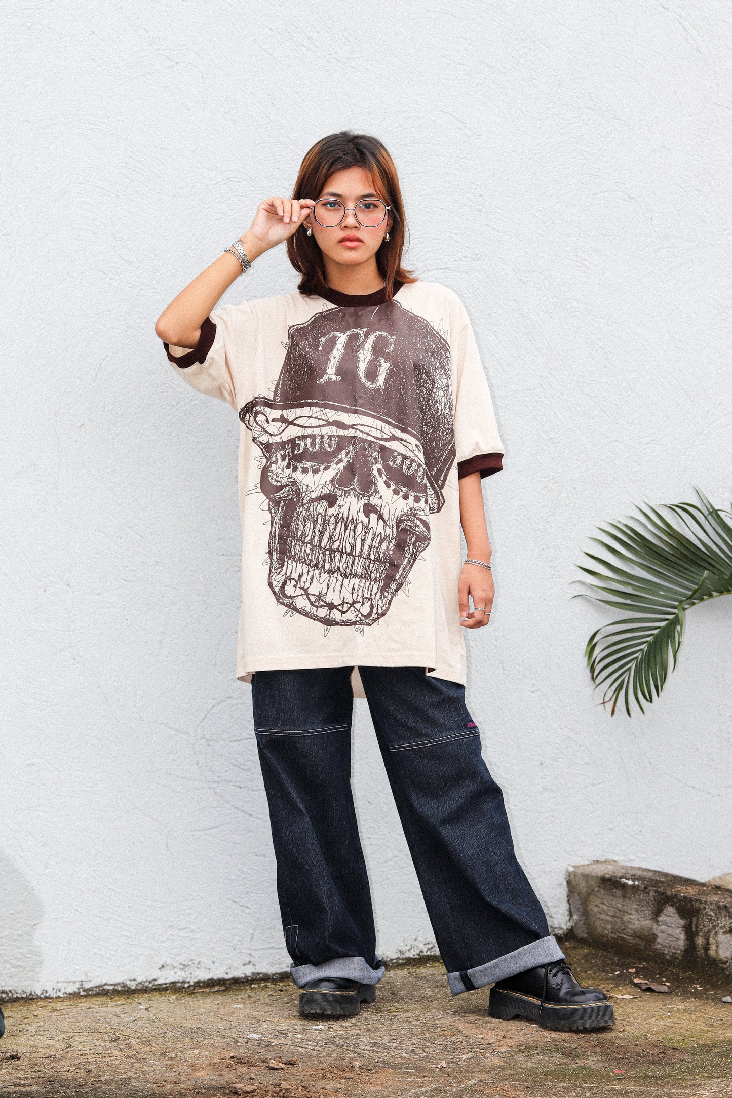 TG SCRIBBLE RINGER OFFWHITE TEE