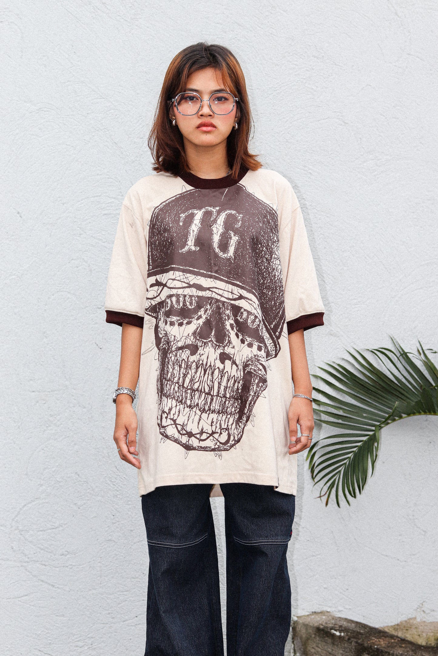 TG SCRIBBLE RINGER OFFWHITE TEE
