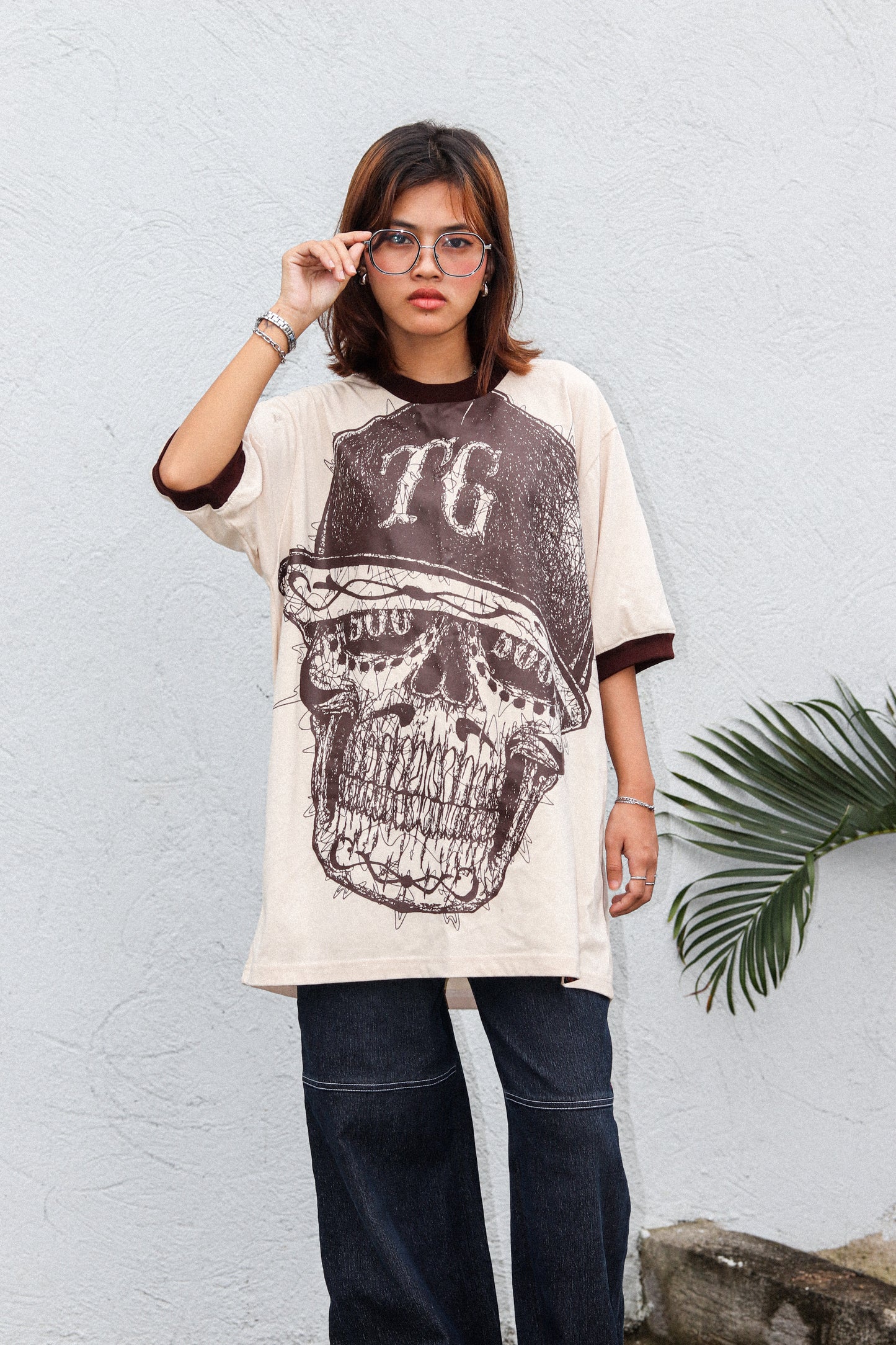 TG SCRIBBLE RINGER OFFWHITE TEE