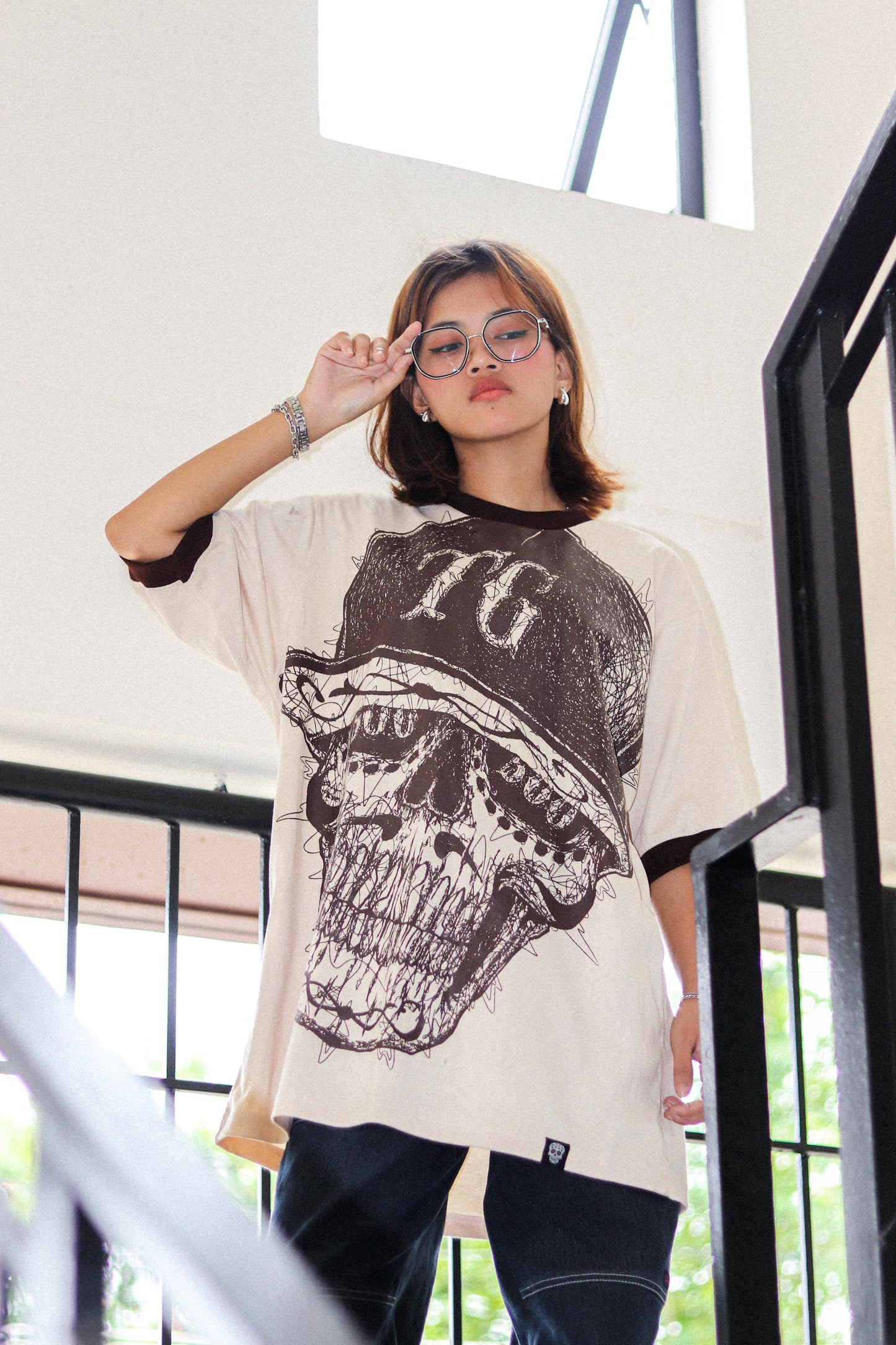 TG SCRIBBLE RINGER OFFWHITE TEE