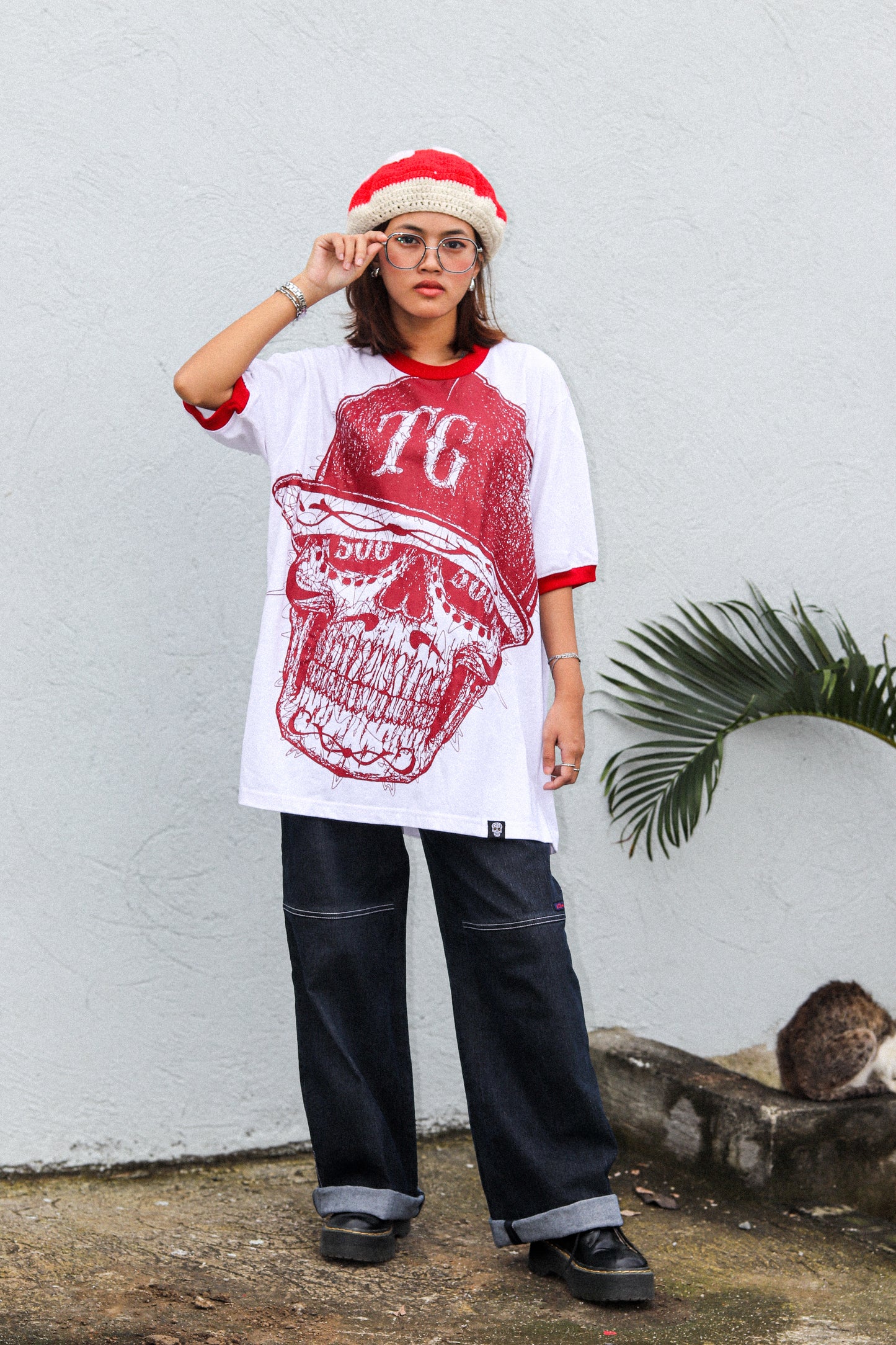 TG SCRIBBLE RINGER WHITE TEE