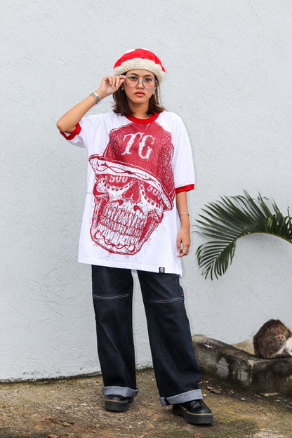 TG SCRIBBLE RINGER WHITE TEE