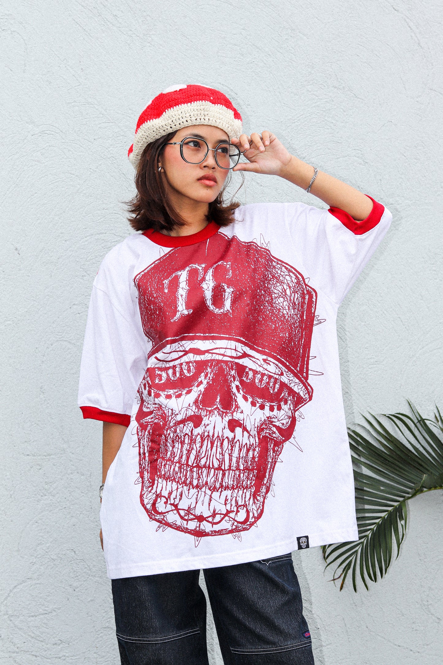 TG SCRIBBLE RINGER WHITE TEE