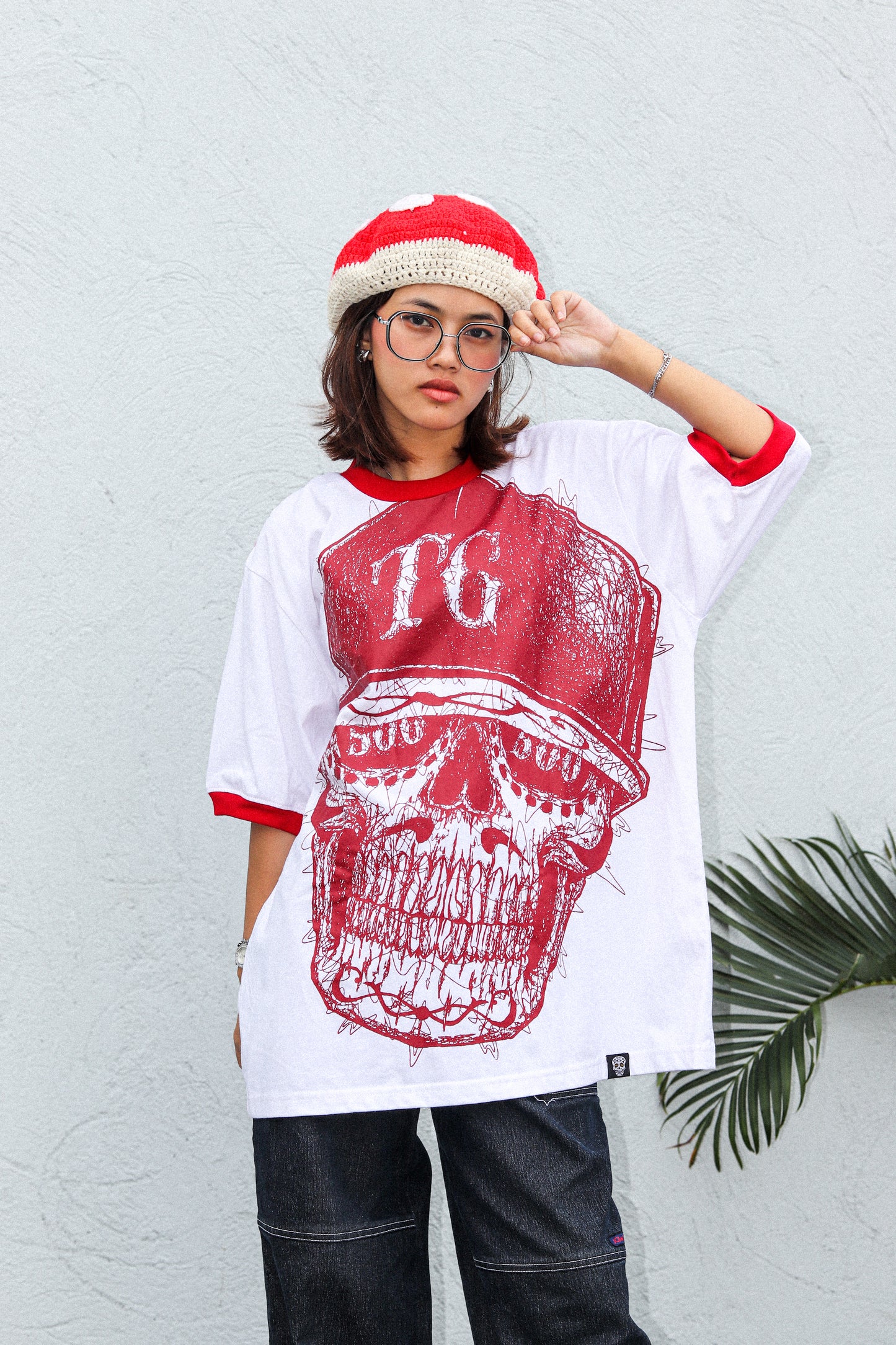 TG SCRIBBLE RINGER WHITE TEE