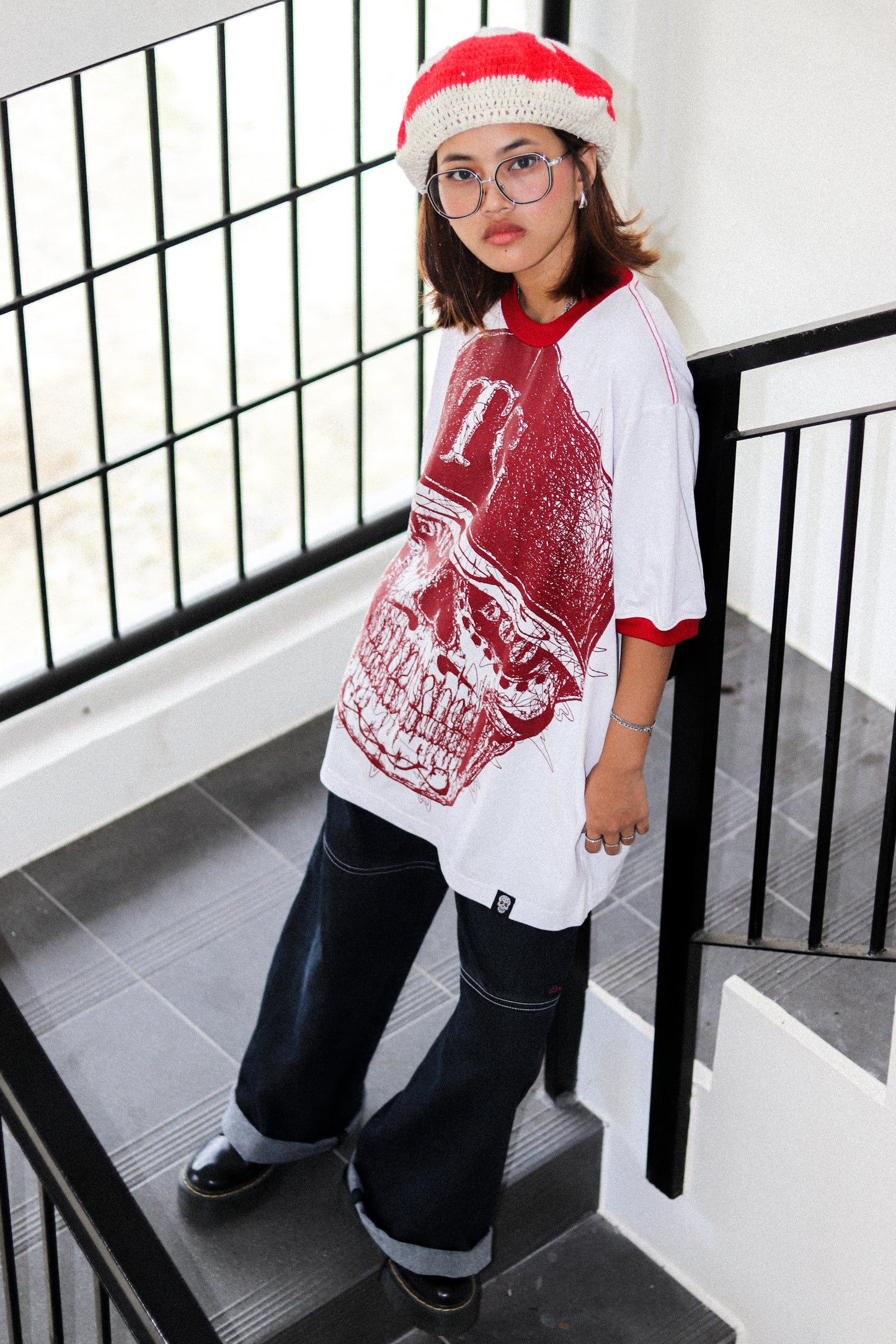 TG SCRIBBLE RINGER WHITE TEE
