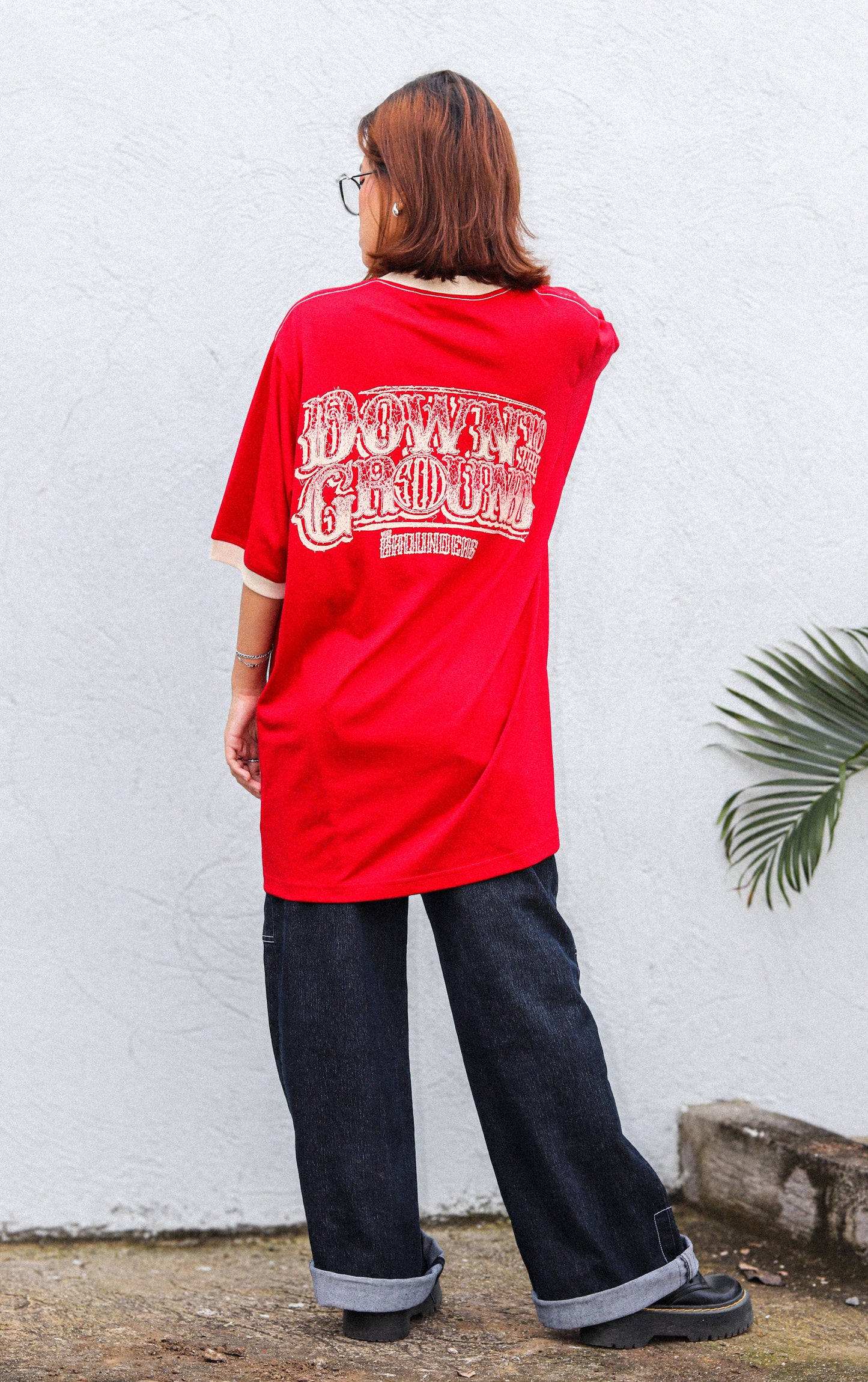 TG SCRIBBLE RINGER RED TEE