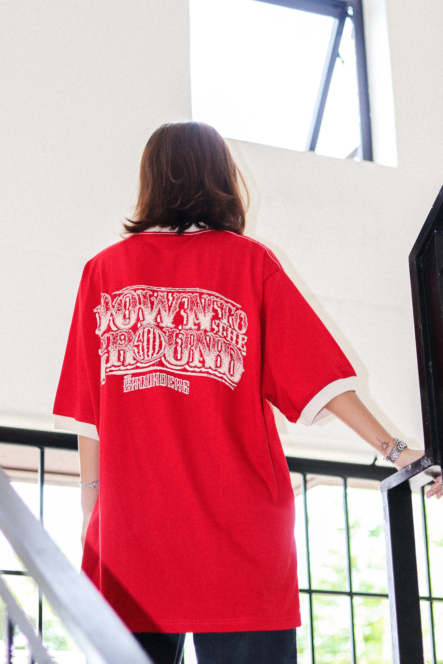 TG SCRIBBLE RINGER RED TEE