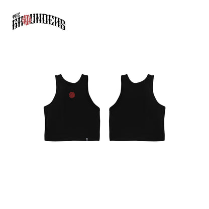 TG RIB-KNITTED CROP TANKTOP BLACK