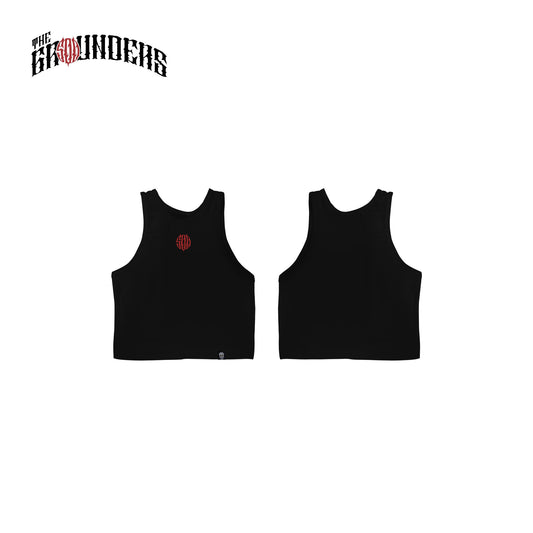 TG RIB-KNITTED CROP TANKTOP BLACK