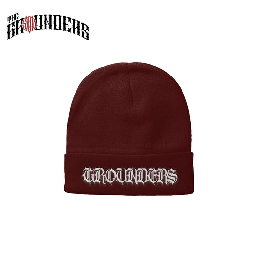 TG MAROON BEANIE OLD ENGLISH EMBRO