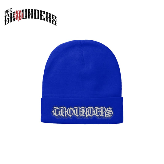 TG ROYAL BLUE BEANIE OLD ENGLISH EMBRO