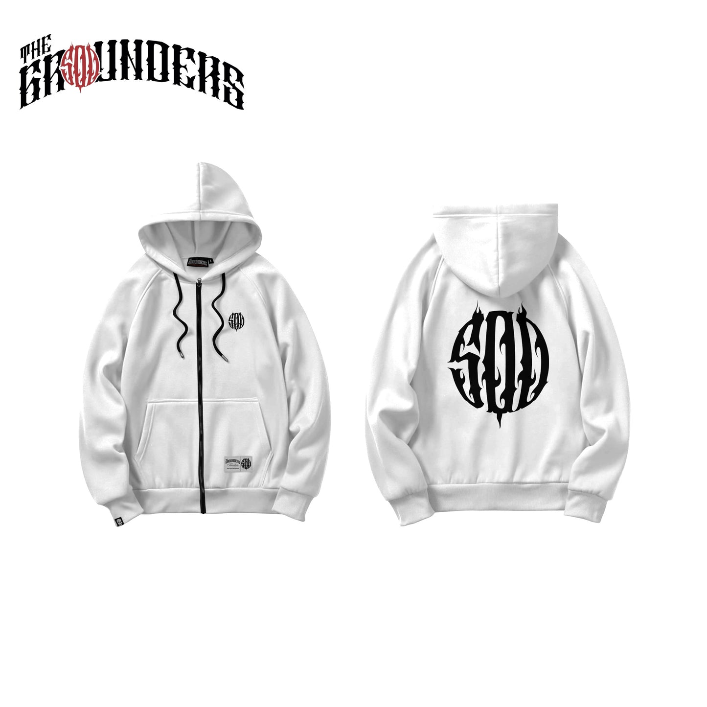 TG 500 OG LOGO ZIP HOODIE WHITE