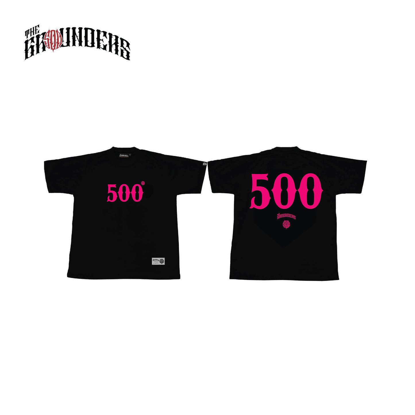 TG 500 PINK NUMBER BLACK TEE THE GROUNDERS