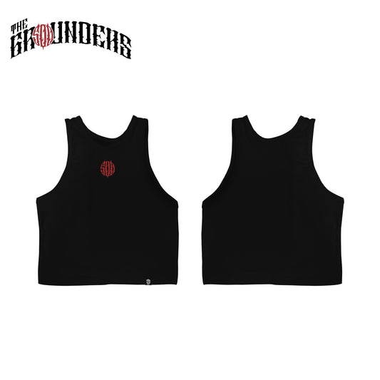 TG RIB-KNITTED CROP TANKTOP BLACK