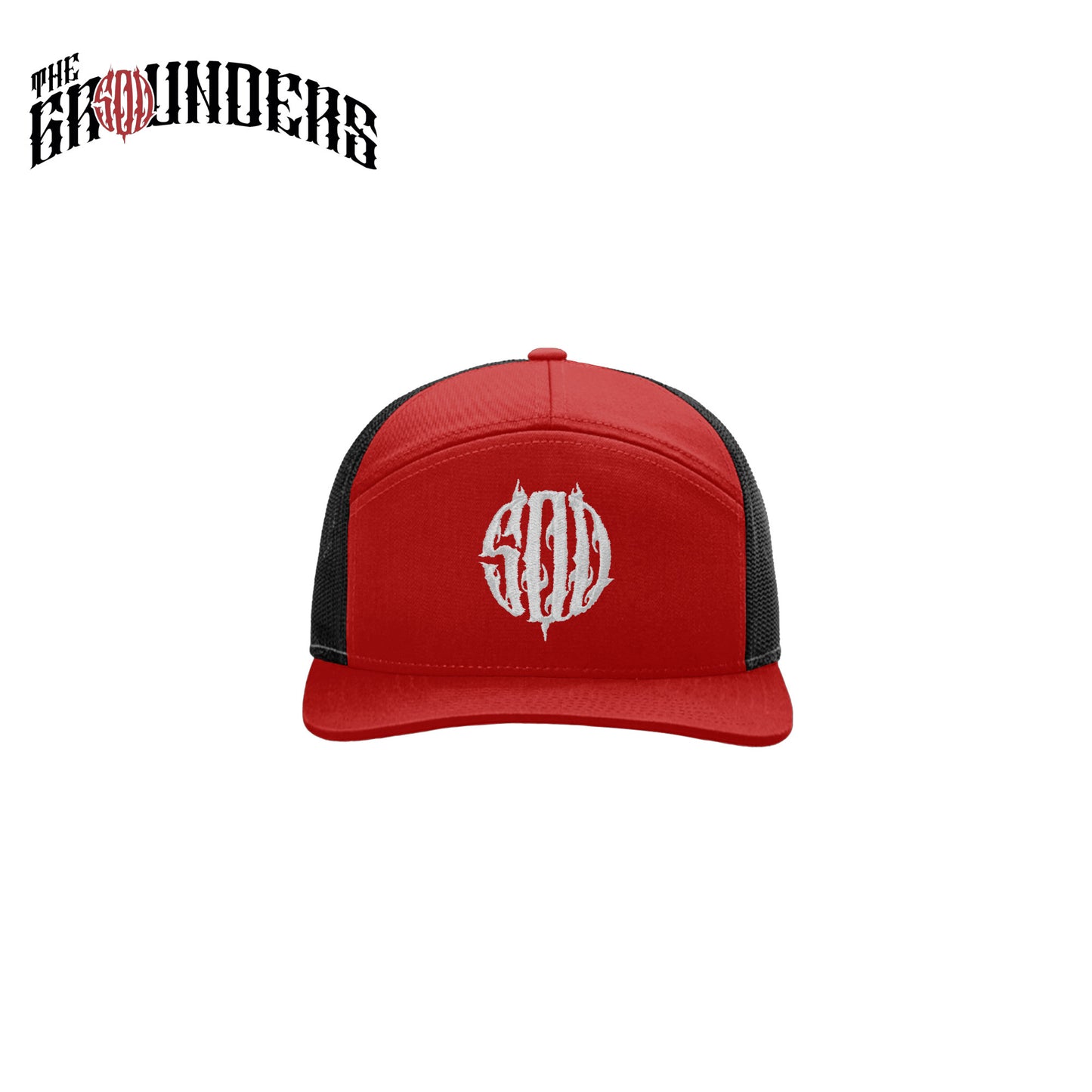 7 PANEL CURVE MESH CAP RED