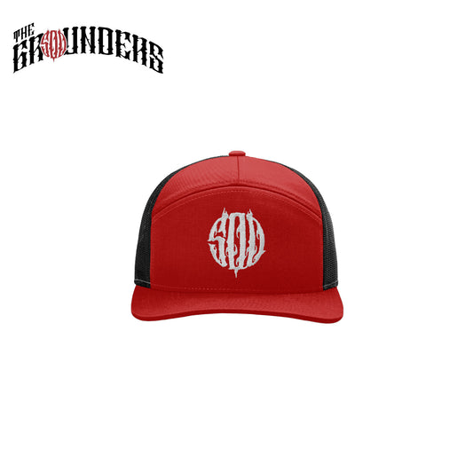 7 PANEL CURVE MESH CAP RED