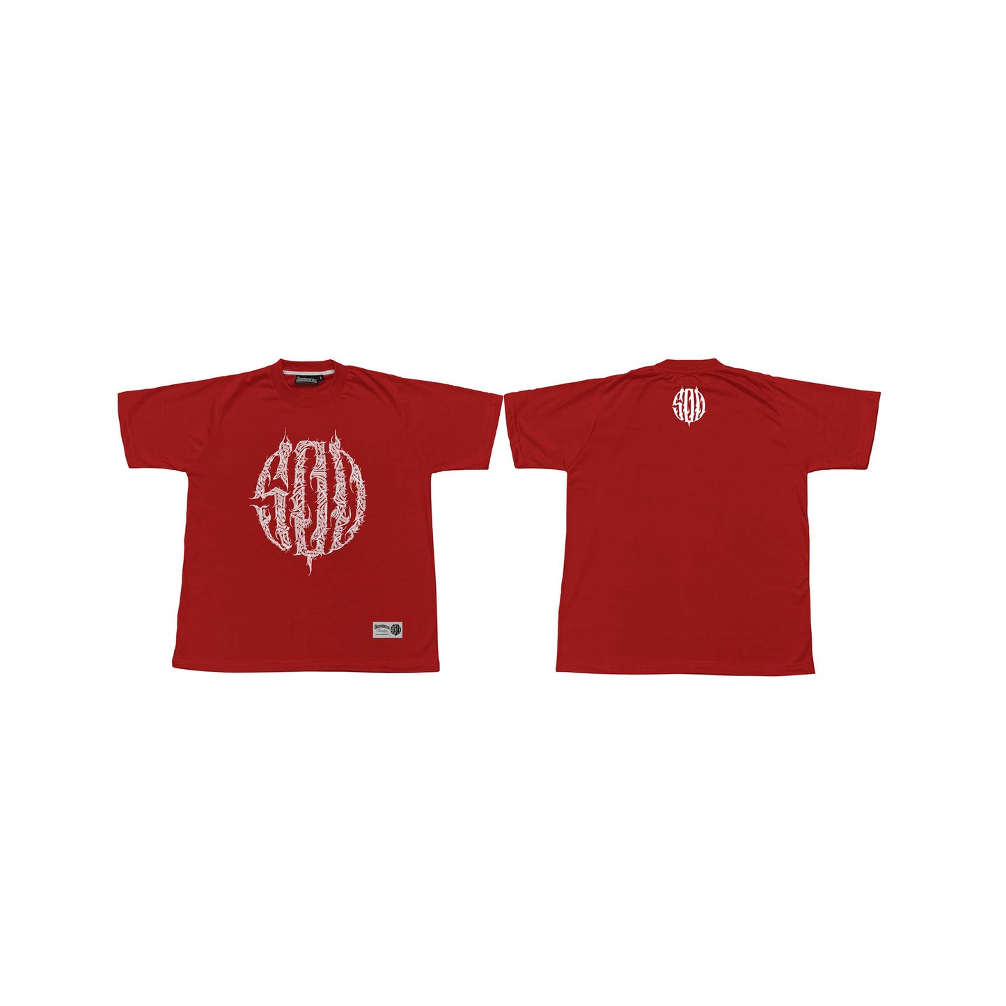 500 BRUSH GRAFFITTI LOGO RED TEE