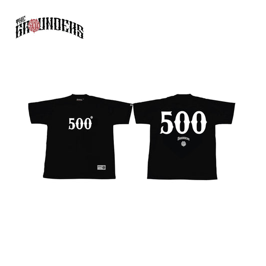 TG 500 WHITE NUMBER BLACK TEE THE GROUNDERS