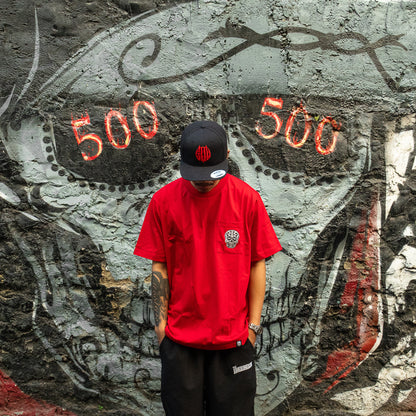 RED SQUARED POCKET TEE