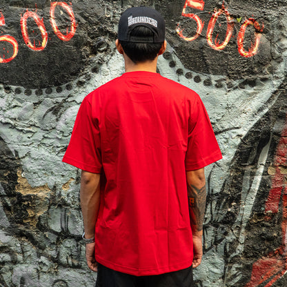 RED SQUARED POCKET TEE