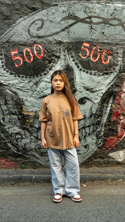 MOCHA SQUARED POCKET TEE