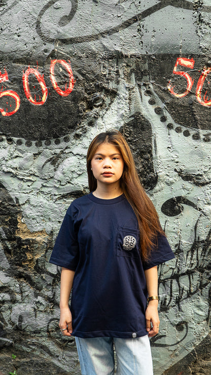NAVY BLUE SQUARED POCKET TEE