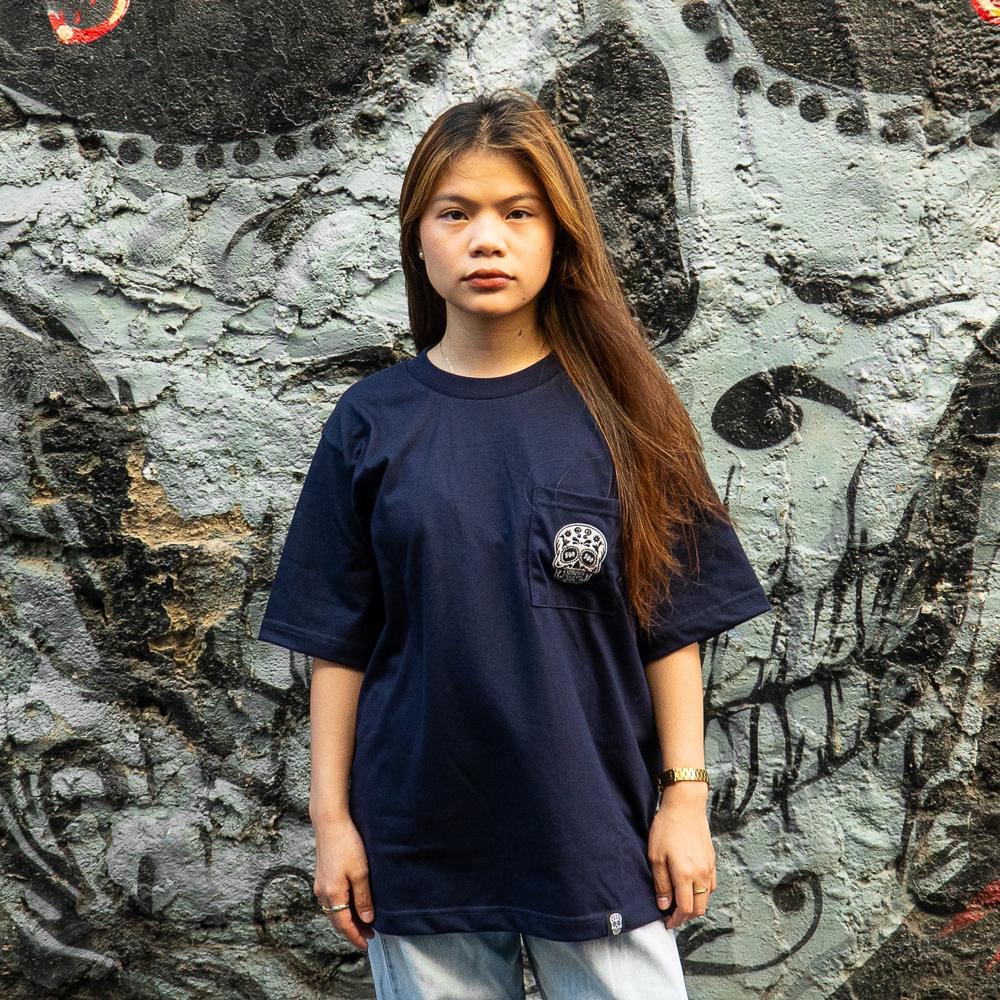 NAVY BLUE SQUARED POCKET TEE