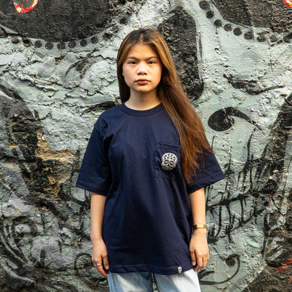 NAVY BLUE SQUARED POCKET TEE