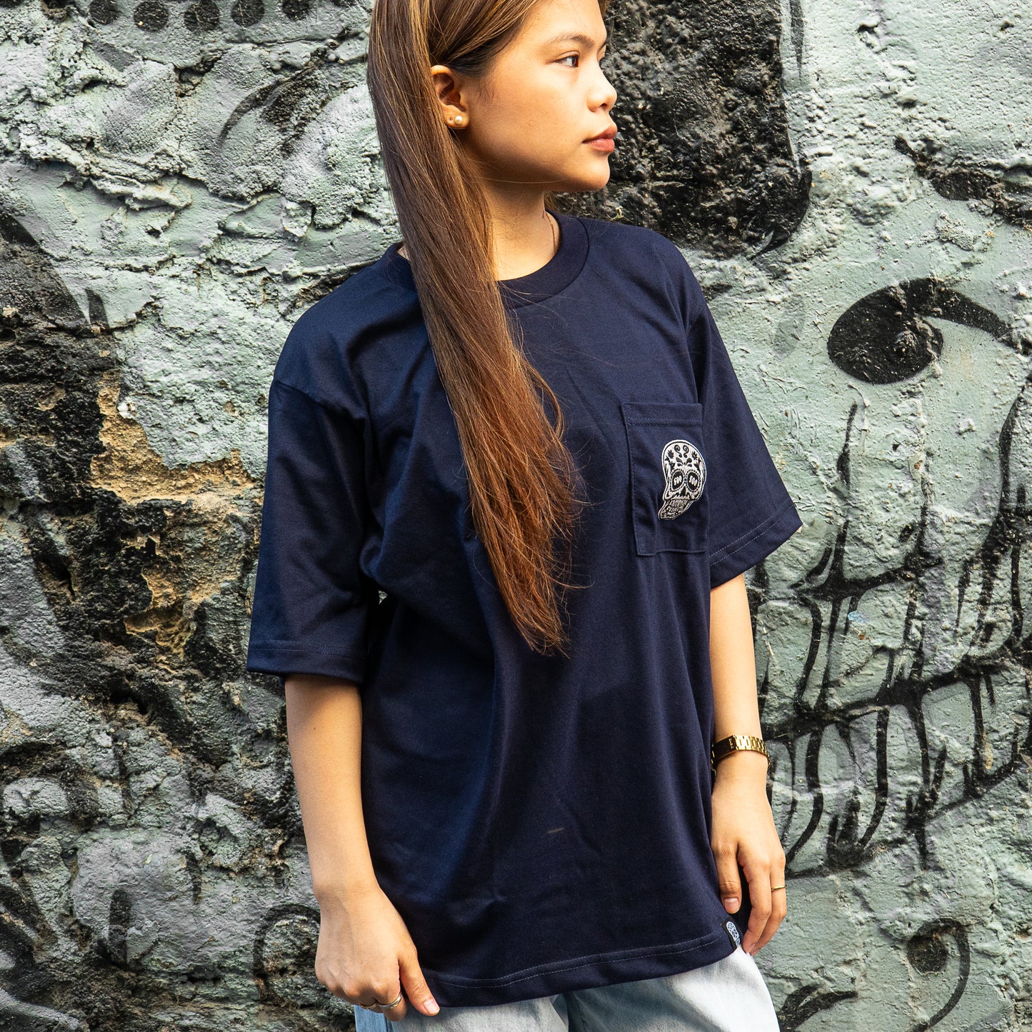 NAVY BLUE SQUARED POCKET TEE