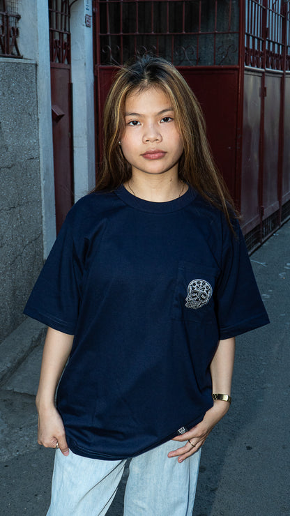 NAVY BLUE SQUARED POCKET TEE