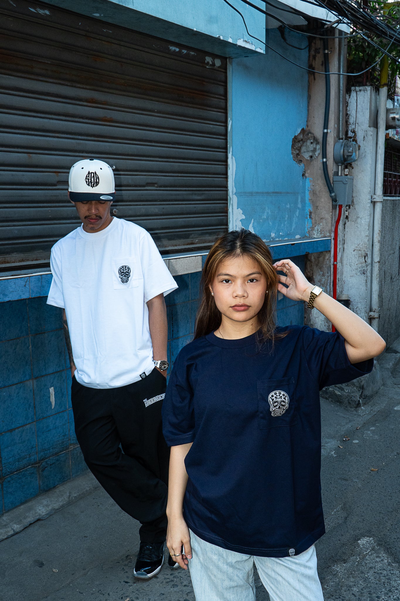 NAVY BLUE SQUARED POCKET TEE
