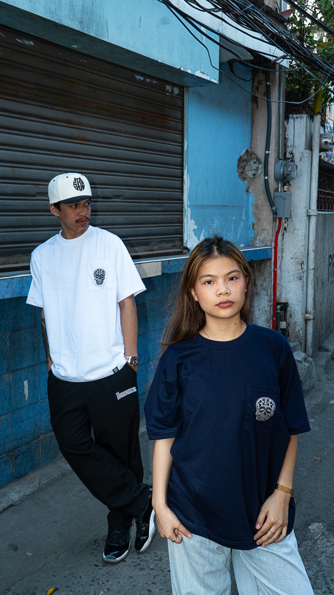 NAVY BLUE SQUARED POCKET TEE
